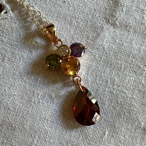 Gemstones Pendant in Rose Gold